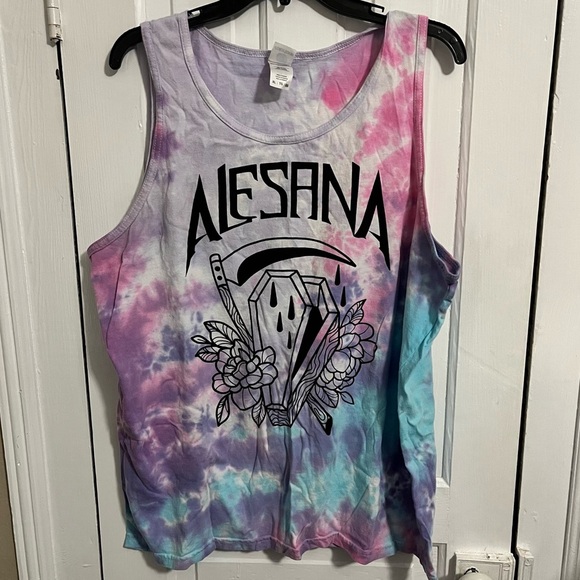 Alesana Tie Dye Tank Top Purple Pink Blue XL Emo Band Post Hardcore L1 - Picture 1 of 6